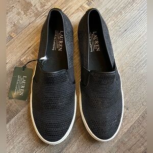 NEW Lauren Ralph Lauren RLite Cushioned Jinny Black Slip On Sneakers, Size 7B